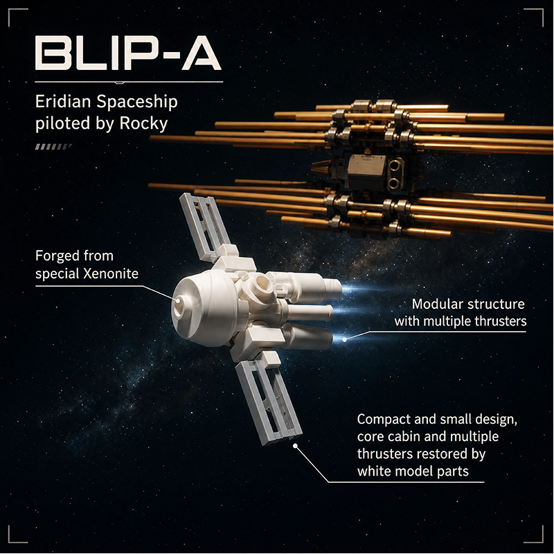 Project Hail Mary & Blip-A Building Set | 100% LEGO Compatible | Dual Spaceship Model with Display Stands