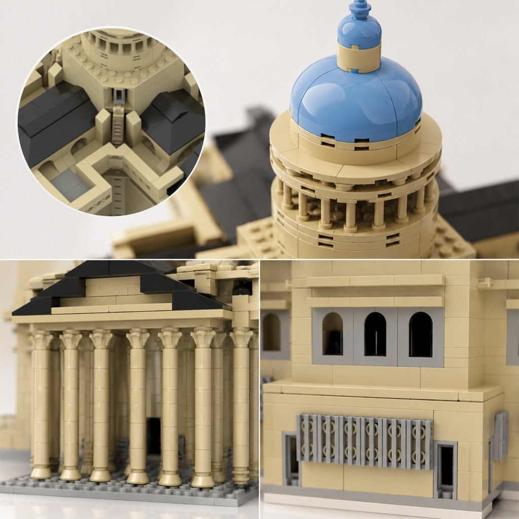 Paris Pantheon Architectural Building Blocks Set 1473 PCS | MOC Collectible Model Kit Compatible with Lego