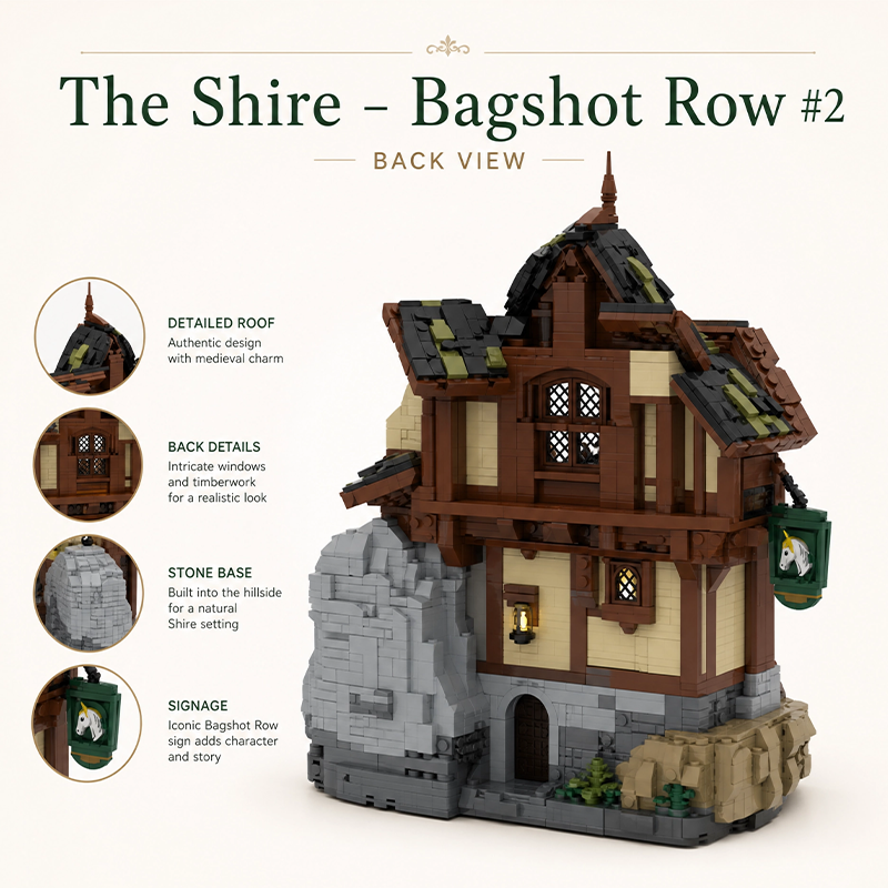 The Shire Bagshot Row #2 Building Blocks Set - 3144pcs Compatible with Lego