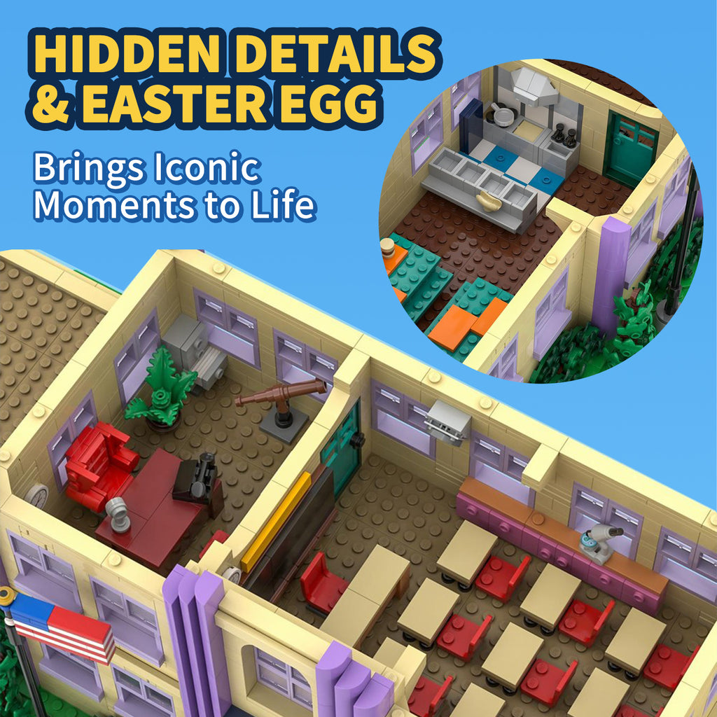 The Simpsons Springfield Elementary School Building Blocks Set, Modular Collectible Model Toy