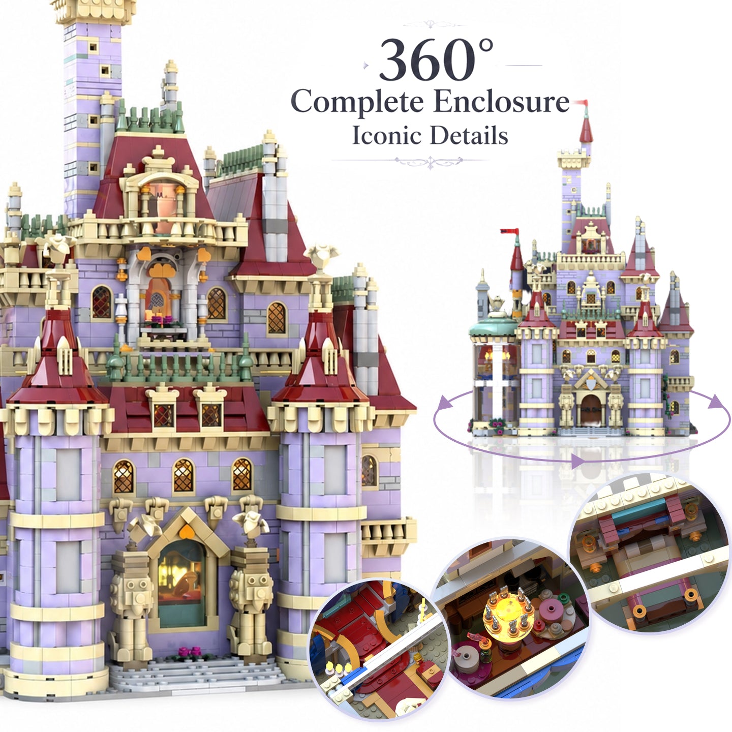 MOC Beauty and the Beast Castle Building Set | 6237 PCS Fully Enclosed Model | 100% Compatible with LEGO Bricks | Collectible Display Kit for Adults & Kids 8+