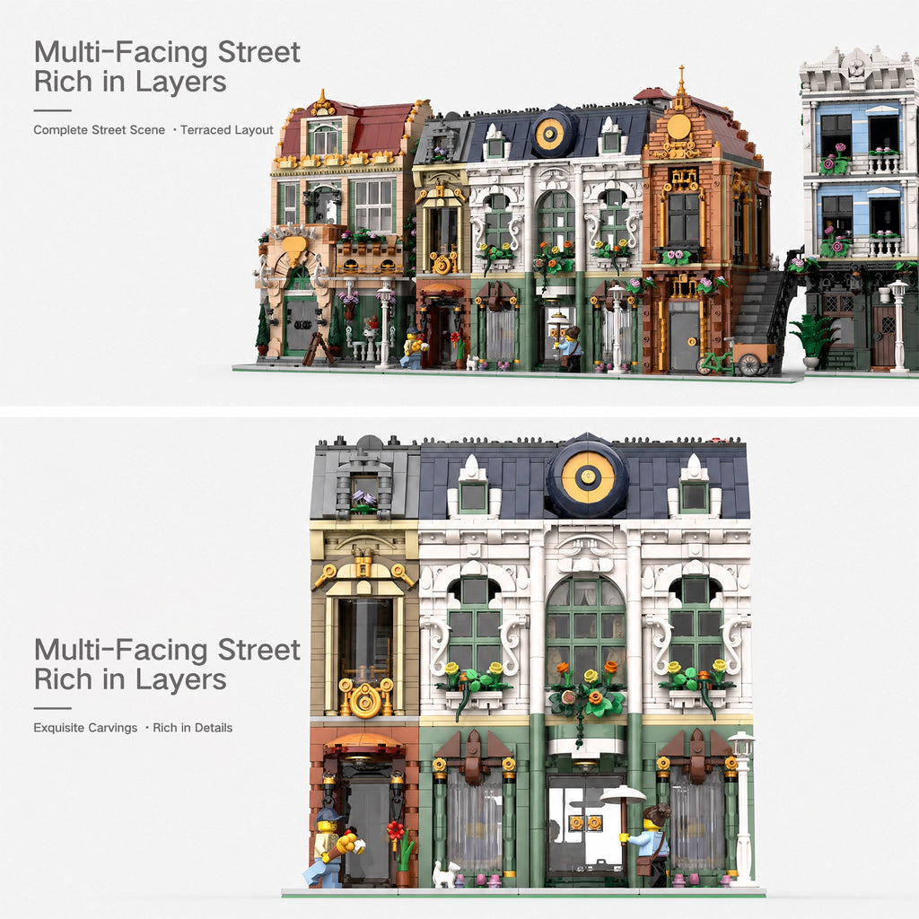 Large Modular Townhouse Building Kit - Fully Compatible with LEGO Creator Expert Series Collectible Display Model
