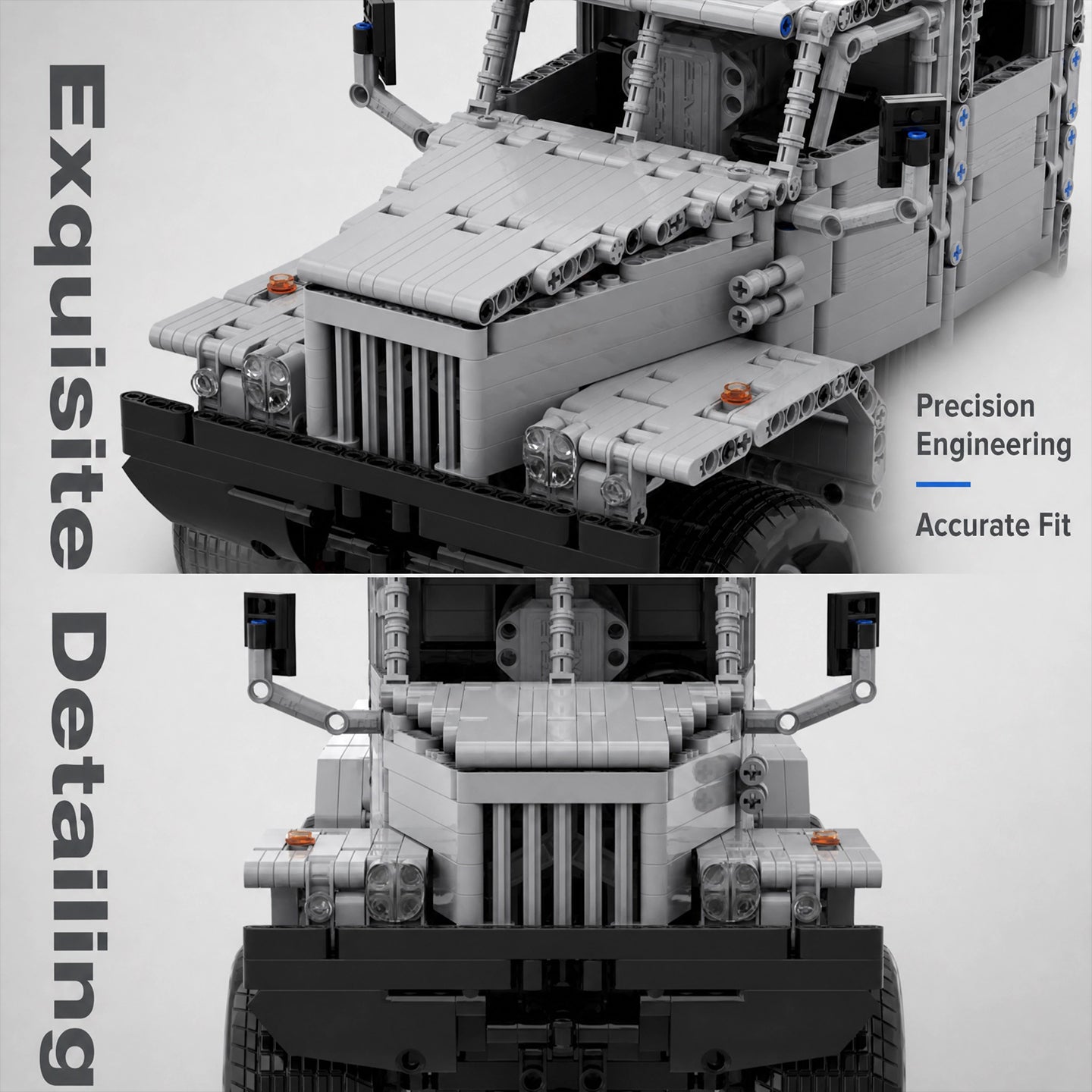 1889PCS MOC Heavy Duty Military Transport Truck Building Set, Technical Mechanical Bricks Kit, Compatible with Lego Bricks, Advanced Construction Toy for Ages 8+