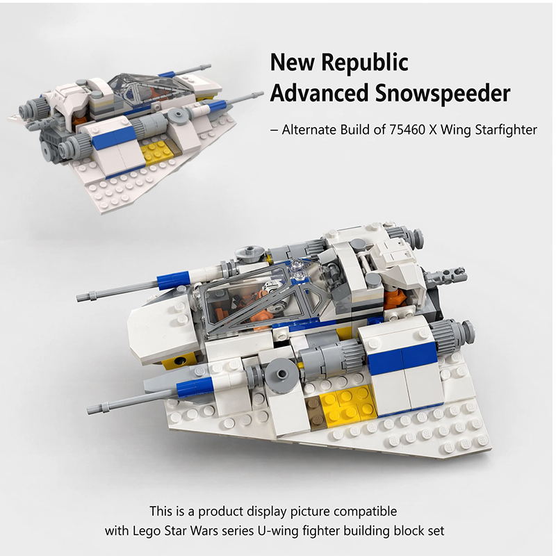 New Republic Advanced Snowspeeder Building Kit | Alternate Build for Lego 75460 X-Wing | Lego Compatible Star Wars MOC