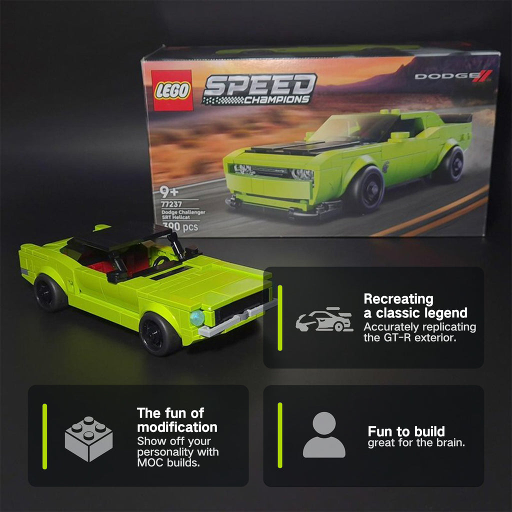 1965 Ford Mustang Building Blocks Car - 100% LEGO Compatible Speed Champions Style MOC Toy for Adults & Kids 9+