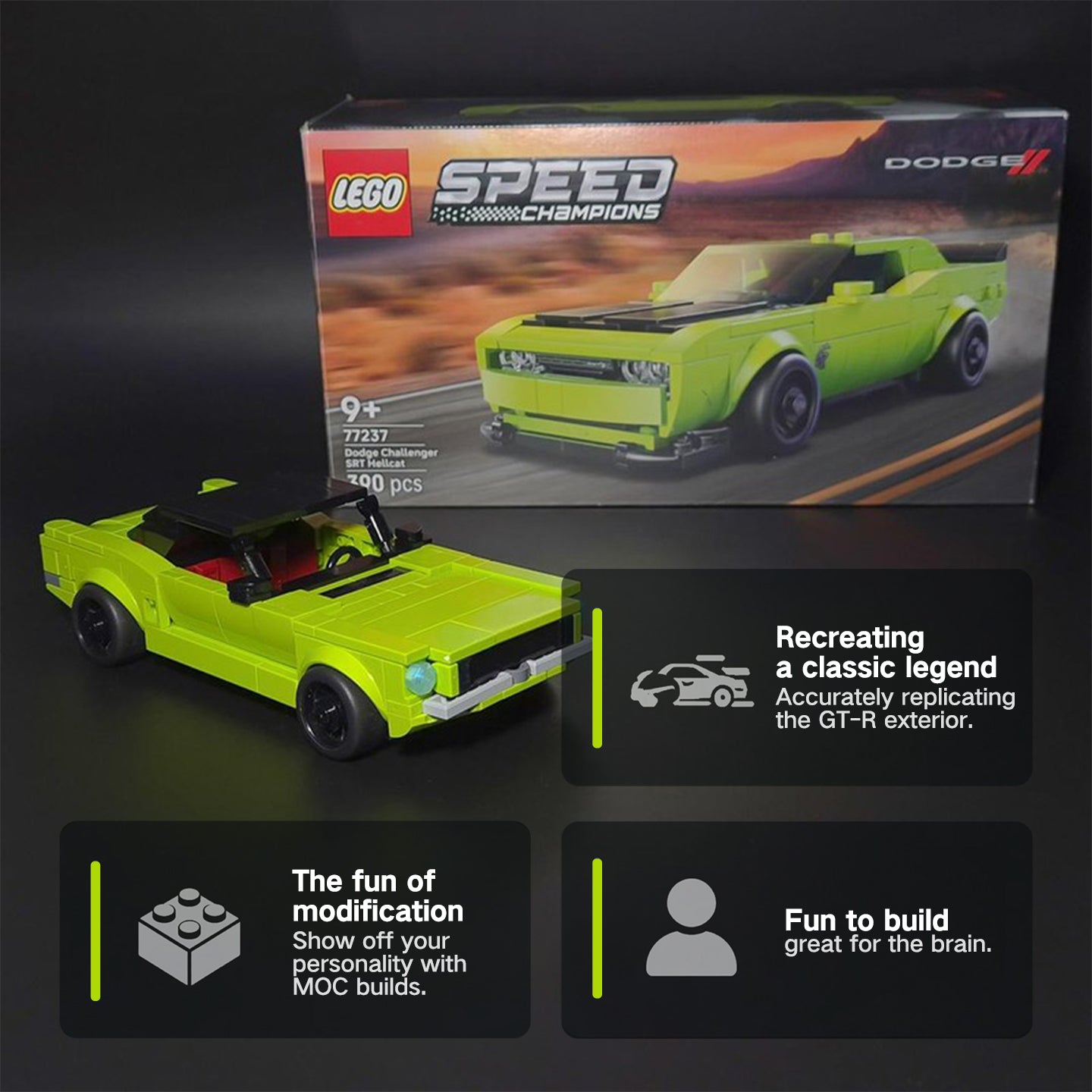 1965 Ford Mustang Building Blocks Car - 100% LEGO Compatible Speed Champions Style MOC Toy for Adults & Kids 9+