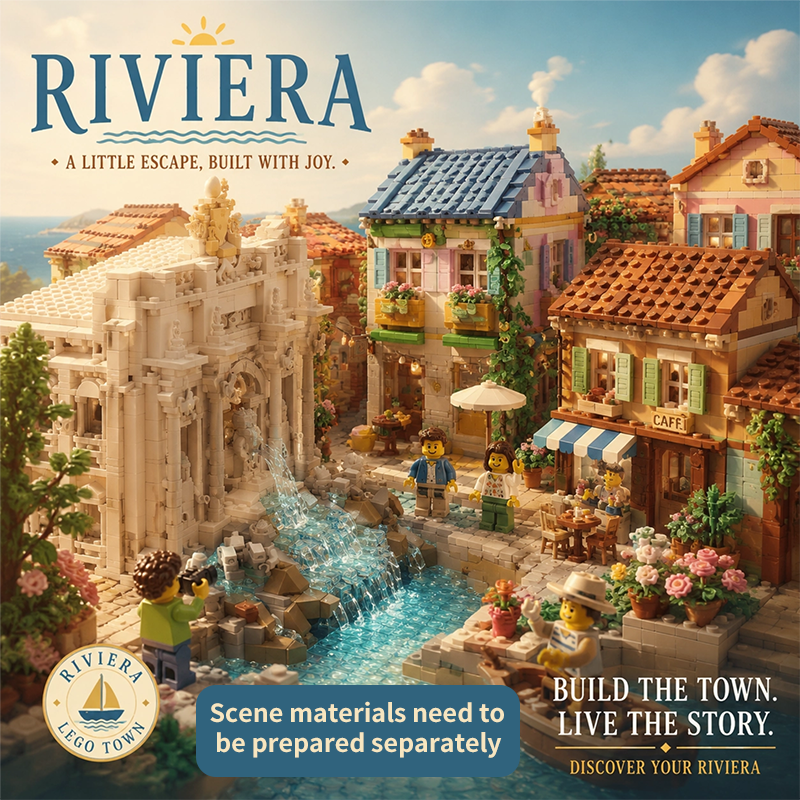Riviera Coastal House Building Blocks Set | 100% Compatible with Lego Bricks | Creative Beach Themed Construction Toy for Kids & Adults