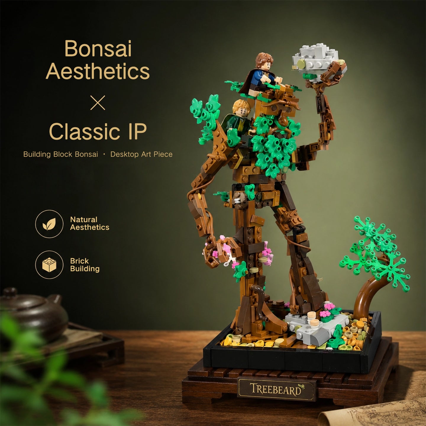 Lord of the Rings Treebeard Ent Building Blocks - MOC Fangorn Forest Tree Figure Toy for Adults & Kids