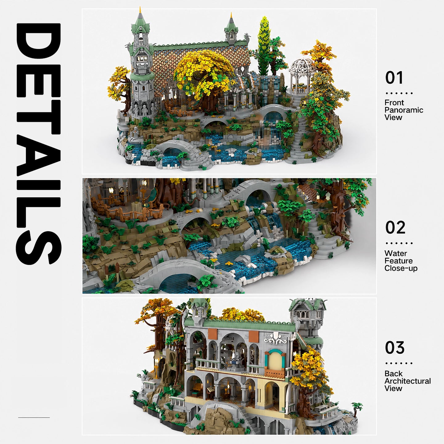 Rivendell MOC Building Set 10110 Pieces - Lord of the Rings Elven City Architecture Model, 100% Compatible with Lego Bricks, Adult Collectible Display Kit for LOTR Fans Ages 16+