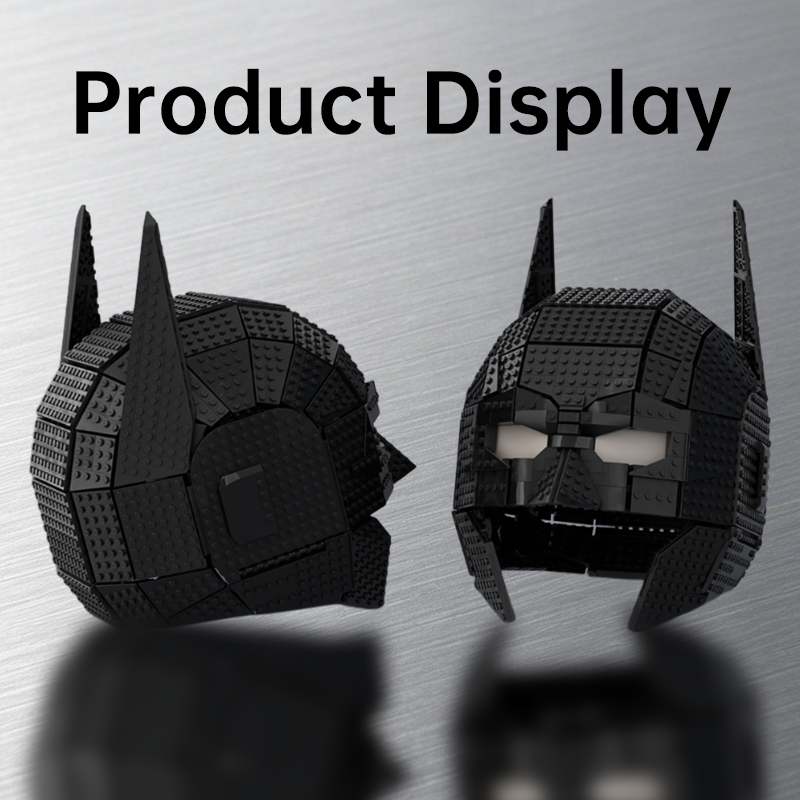 Wearable Batman Cowl Building Block Helmet | Lego Compatible Bricks | Adult Collectible Display Model