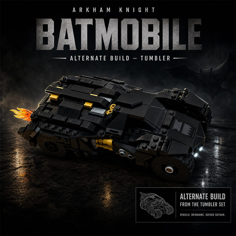 Arkham Knight Batmobile MOC Instructions for LEGO 76303 Tumbler - Alternate Build