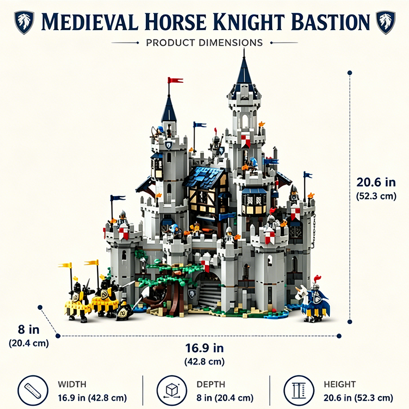 3143 PCS Medieval Horse Knight Castle Building Blocks Set, Modular Design with Detailed Minifigures, Compatible with Lego Bricks, Creative Construction Toy for Boys Girls Ages 8+