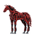 Red Mechanical Warhorse Building Block Model - Technic MOC Horse Construction Kit for Adults & Teens, Collectible Display Piece & Engineering Toy Gift