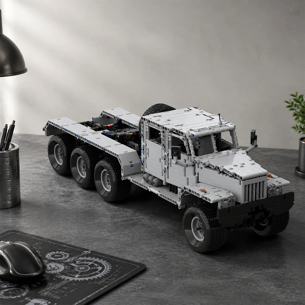 1889PCS MOC Heavy Duty Military Transport Truck Building Set, Technical Mechanical Bricks Kit, Compatible with Lego Bricks, Advanced Construction Toy for Ages 8+
