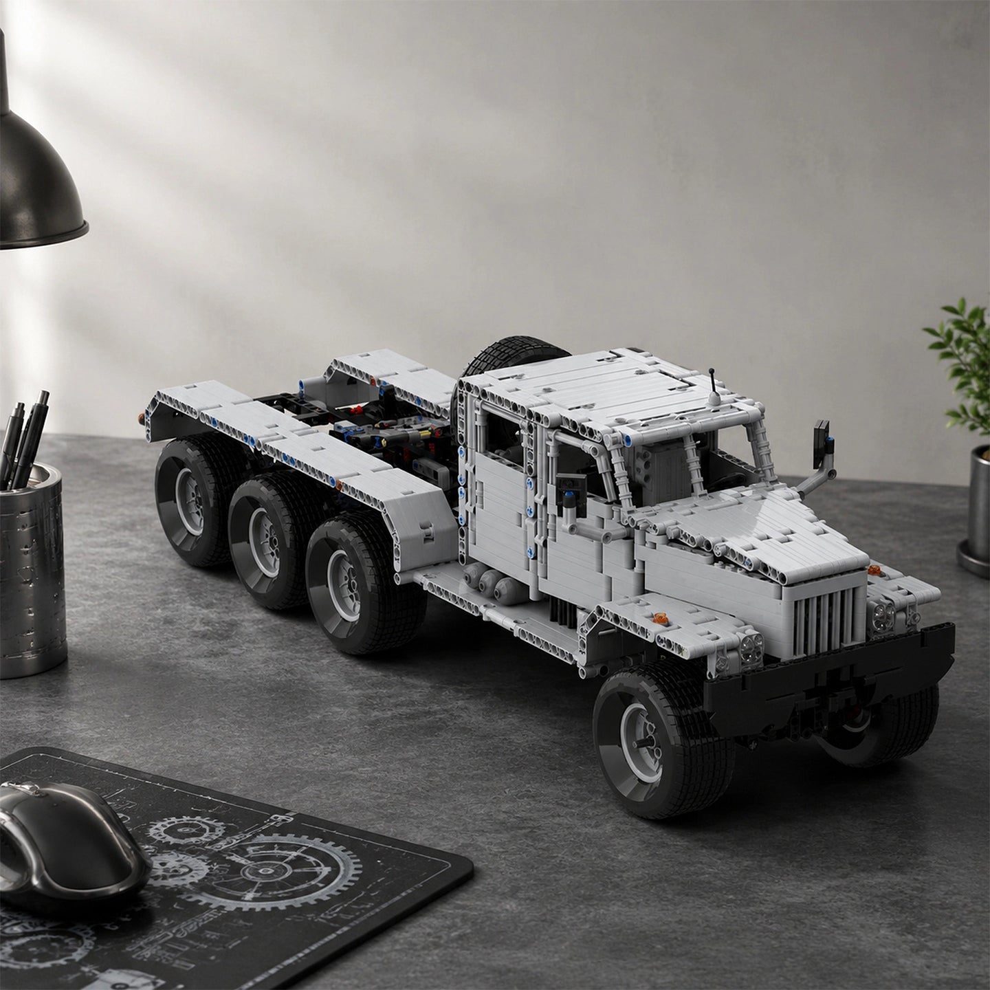 1889PCS MOC Heavy Duty Military Transport Truck Building Set, Technical Mechanical Bricks Kit, Compatible with Lego Bricks, Advanced Construction Toy for Ages 8+