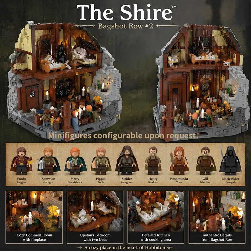 The Shire Bagshot Row #2 Building Blocks Set - 3144pcs Compatible with Lego