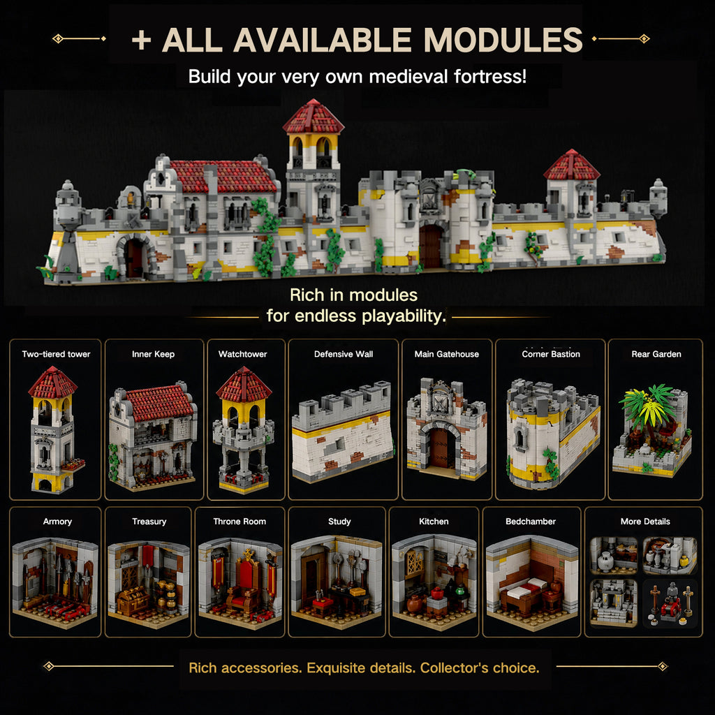 Fort Broadbrick Grand Edition Full Module Fortress Building Blocks Set | 100% Lego-Compatible