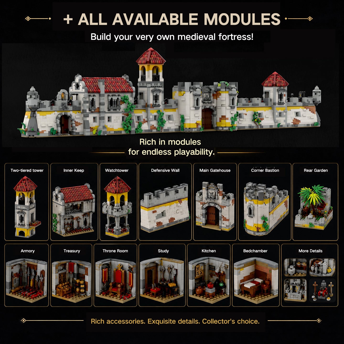 Fort Broadbrick Grand Edition Full Module Fortress Building Blocks Set | 100% Lego-Compatible