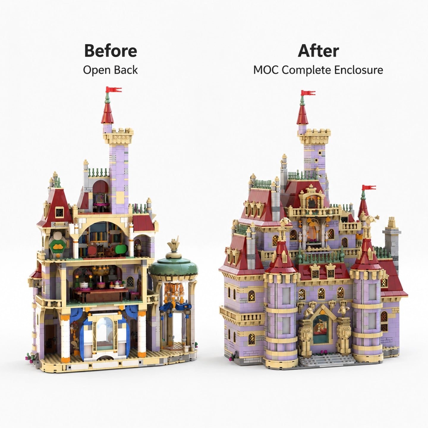 MOC Beauty and the Beast Castle Building Set | 6237 PCS Fully Enclosed Model | 100% Compatible with LEGO Bricks | Collectible Display Kit for Adults & Kids 8+