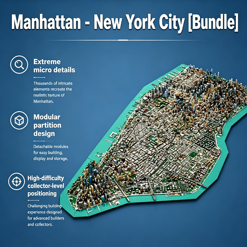 Manhattan New York City Skyline Building Blocks Set | Compatible with Lego Bricks | Collector's Edition Architecture Model