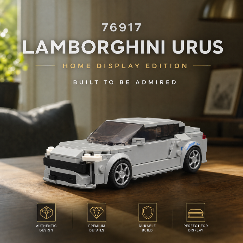 76917 MOC Building Kit, Nissan Skyline GT-R R34 & Lamborghini Urus, 100% LEGO Speed Champions Compatible, 8 Stud Wide Collectible Car Model
