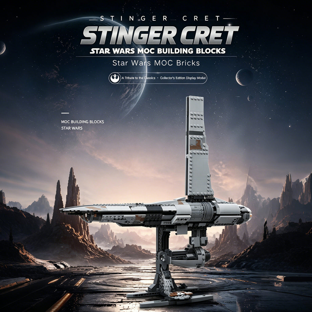 Stinger Mantis Starship Building Blocks - 719 PCS Sci-Fi Spaceship Model Kit, Collectible Display Toy for Star Wars Jedi Fans, Compatible with Major Brands