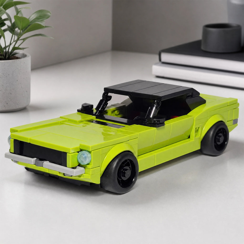 1965 Ford Mustang Building Blocks Car - 100% LEGO Compatible Speed Champions Style MOC Toy for Adults & Kids 9+
