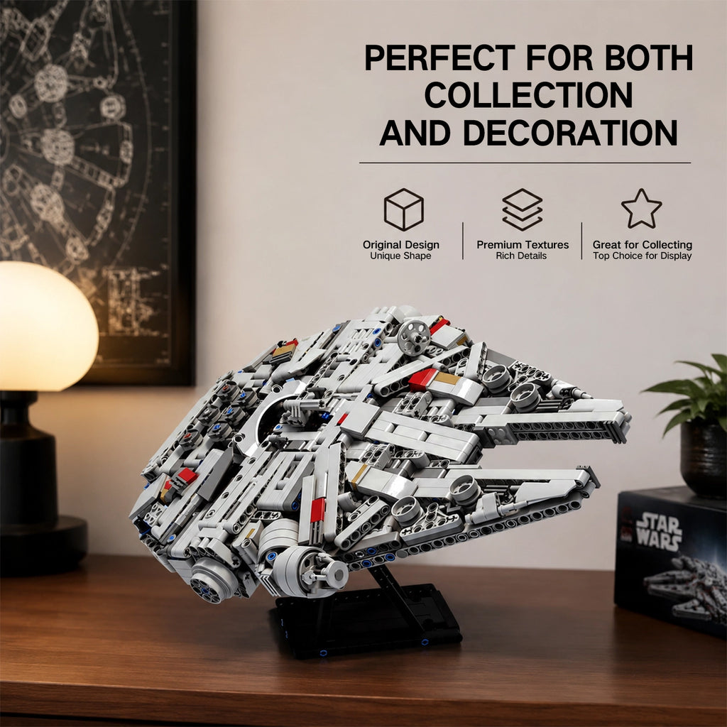 Star Wars Millennium Falcon Building Set, Compatible with Lego Starship Model, MOC Starship Collectible Toy for Adults & Kids, Ideal Gift for Star Wars Fans