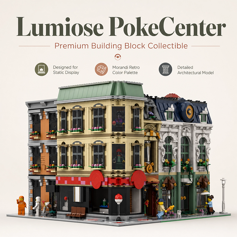 Lumiose PokeCenter Modular Building Set | 3986PCS Pokemon Street View Bricks | Compatible with LEGO