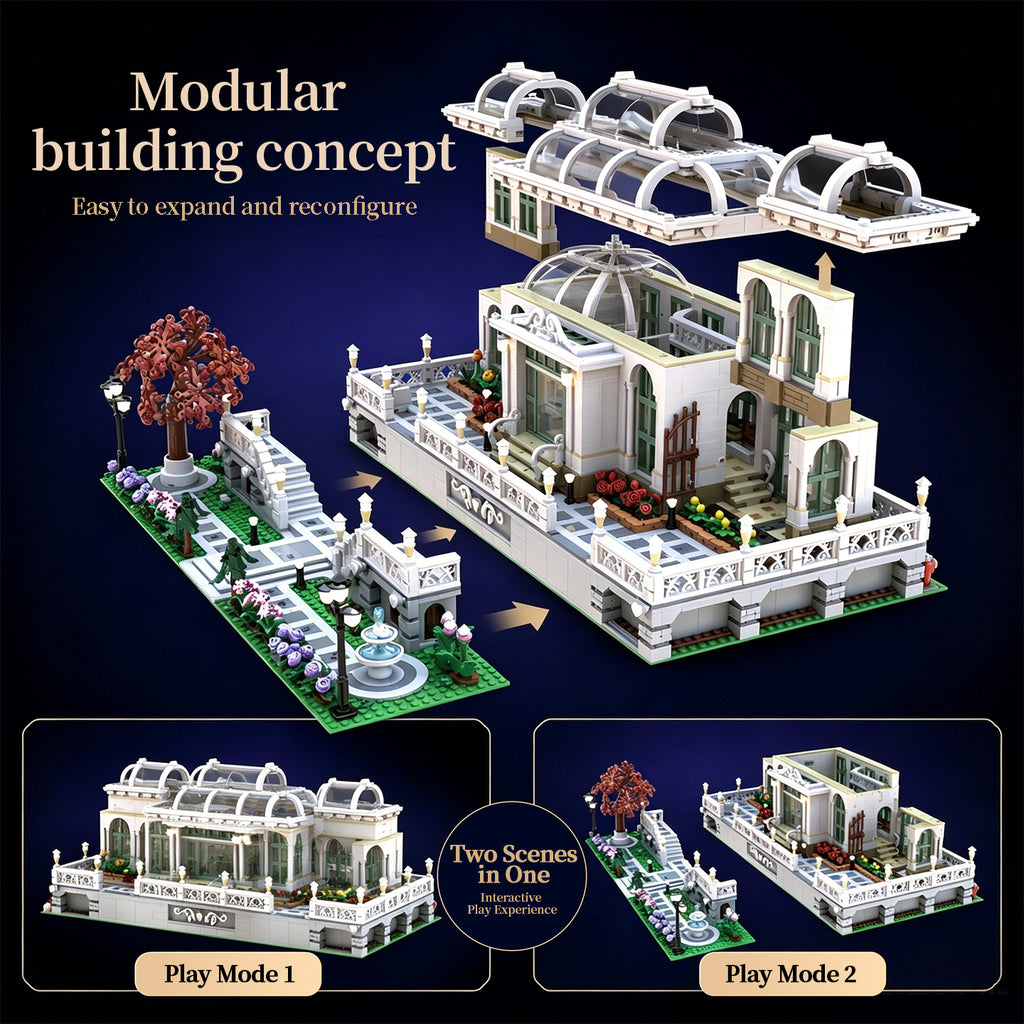 French Botanical Garden Building Blocks Set | 1593 Pieces Adult Collectible Architecture Model