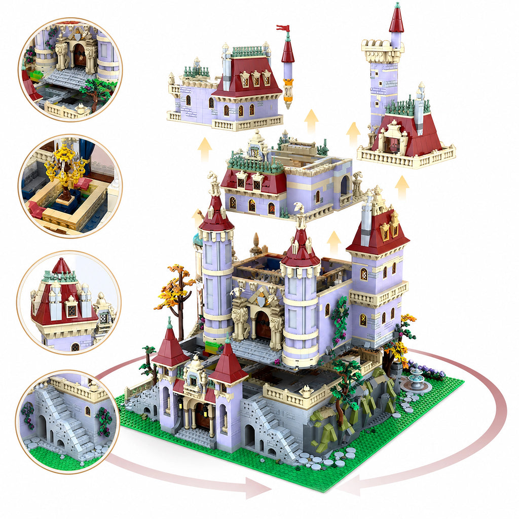 9469PCS Beauty and The Beast Castle Building Blocks Set, Upgraded Magical Princess Castle Bricks Kit Compatible with Lego, Collectible Display Model for Adults and Kids