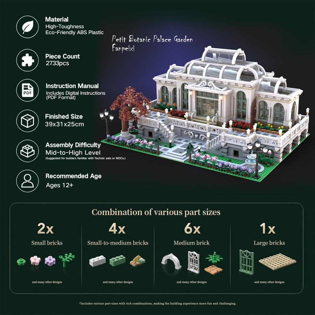 French Botanical Garden Building Blocks Set | 1593 Pieces Adult Collectible Architecture Model