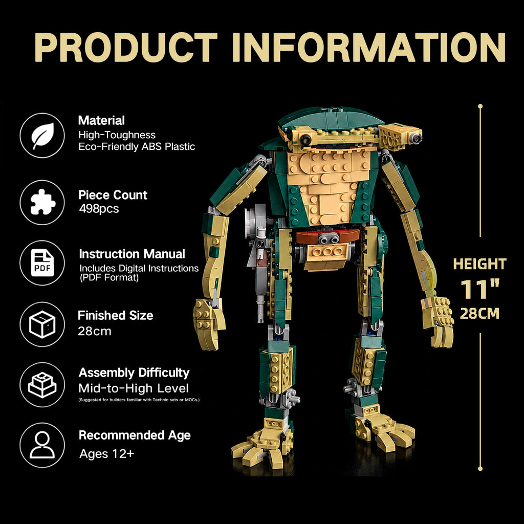 Teenage Mutant Ninja Turtle Mech Building Blocks | Highly Posable Action Figure Toy for Adults & Kids
