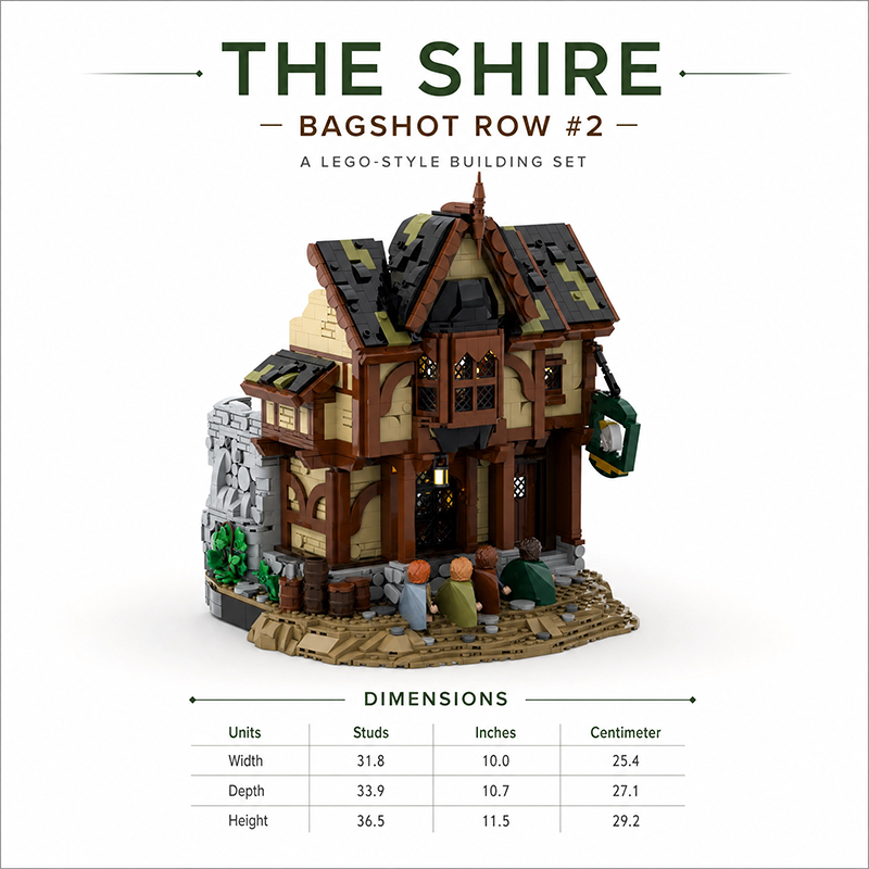 The Shire Bagshot Row #2 Building Blocks Set - 3144pcs Compatible with Lego