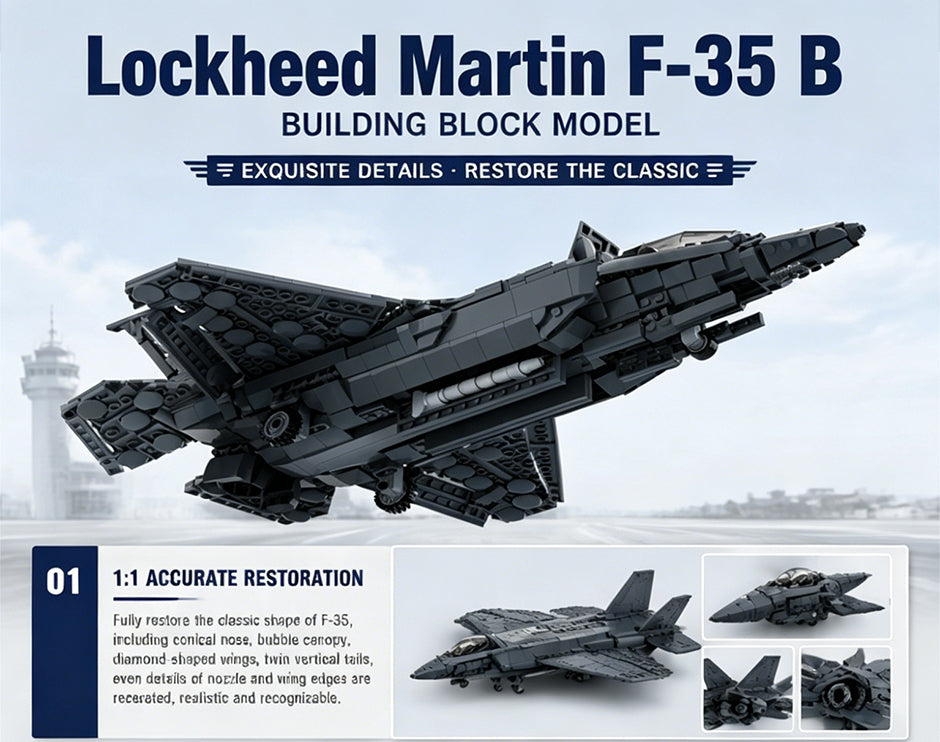 Lockheed Martin F-35 B Lightning II Building Blocks Model