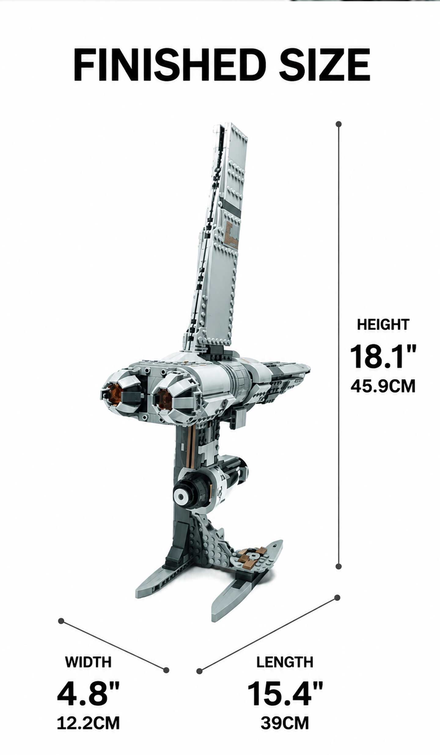 Stinger Mantis Starship Building Blocks - 719 PCS Sci-Fi Spaceship Model Kit, Collectible Display Toy for Star Wars Jedi Fans, Compatible with Major Brands